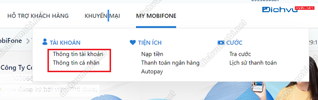 đăng ký tài khoản Portal MobiFone