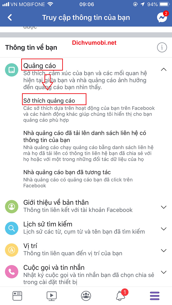  Chọn Sở thích quảng cáo