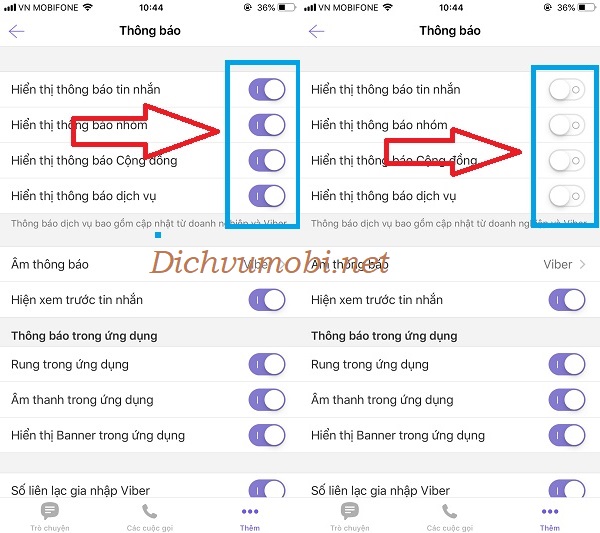 Cách tắt thông báo tin nhắn trên Viber