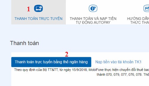 cach thanh toan mobifone bang thẻ visa