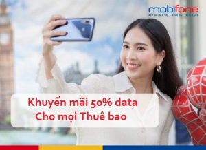 khuyen mai 50% data mobifone