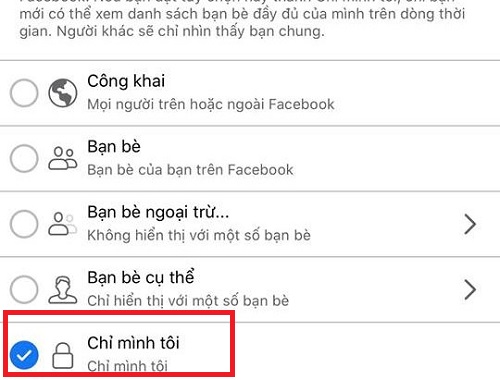 cach an danh sach ban be tren facebook tren dien thoai