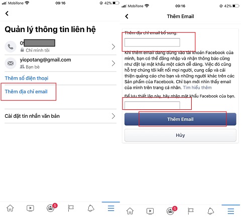 doi so dien thoai facebook thanh email