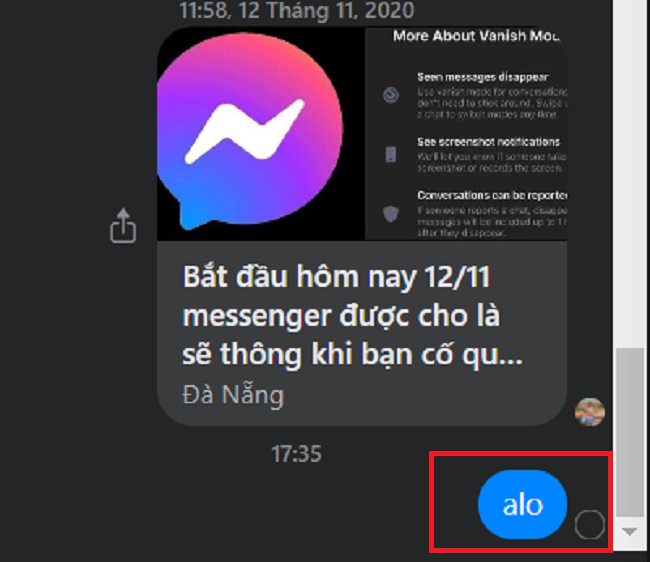 messenger bi loi khong gui duoc tin nhan