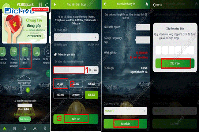 nap tien mobifone qua vietcombank