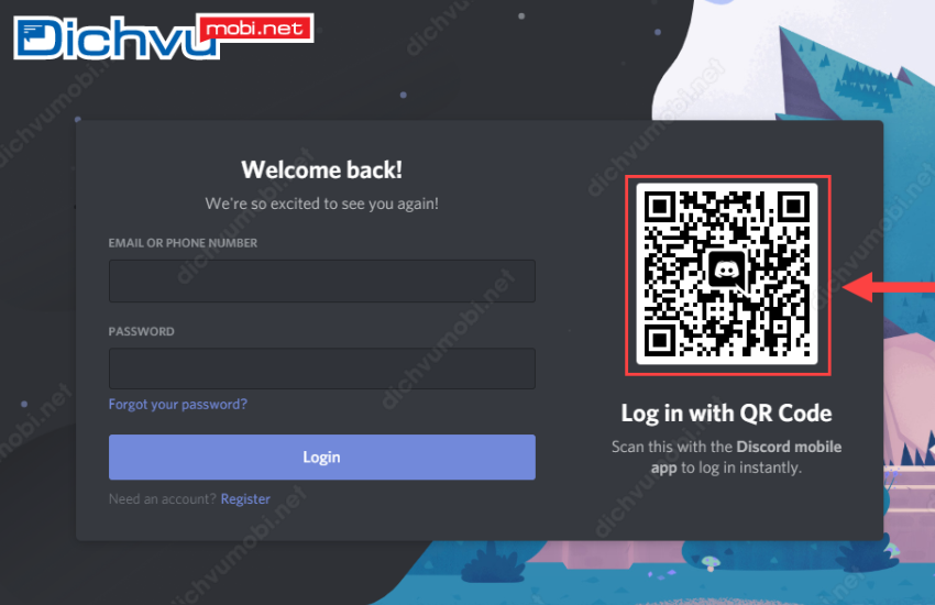 dang nhap discord bang ma qr