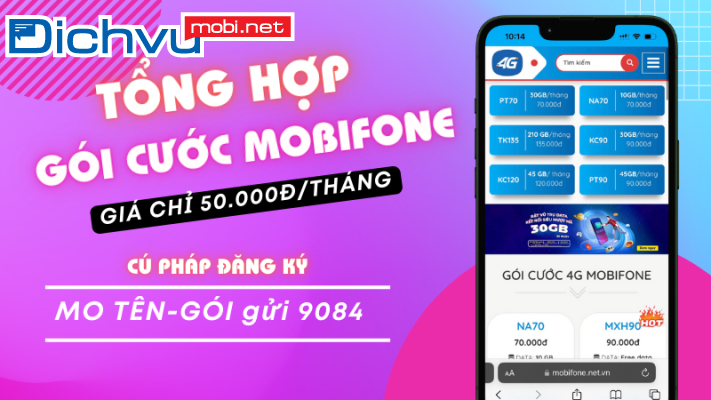 Đăng ký gói cước MobiFone 50K 1 tháng ưu đãi data rẻ nhất