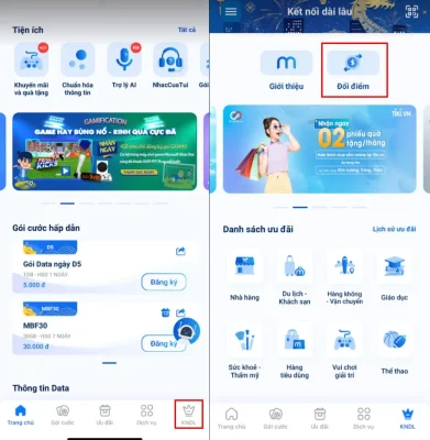 Cách đổi điểm MobiFone sang data sử dụng