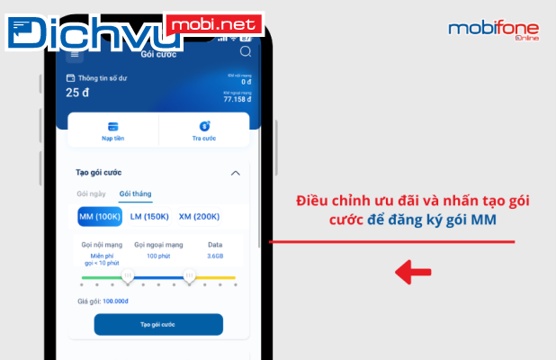 Hướng dẫn đăng ký CK100 MobiFone nhận 1000 phút nội mạng
