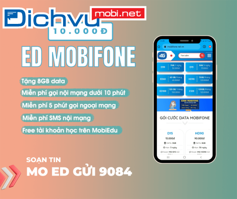 Gói cước ED MobiFone ưu đãi 8GB, miễn phí gọi chỉ 10K/ngày
