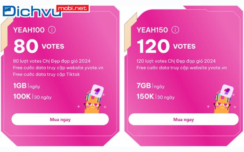 Truy cập yvote.vn và TikTok hoàn toàn miễn phí khi đăng ký gói cước thoại Chị đẹp từ MobiFone