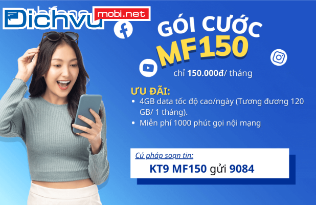 Gói cước MF150 của MobiFone ưu đãi 4GB/ngày+ 1.200 phút gọi
