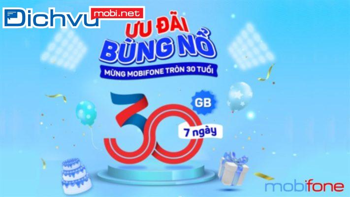 Gói T30 MobiFone ưu đãi 3 trong 1 cả gọi, sms, data