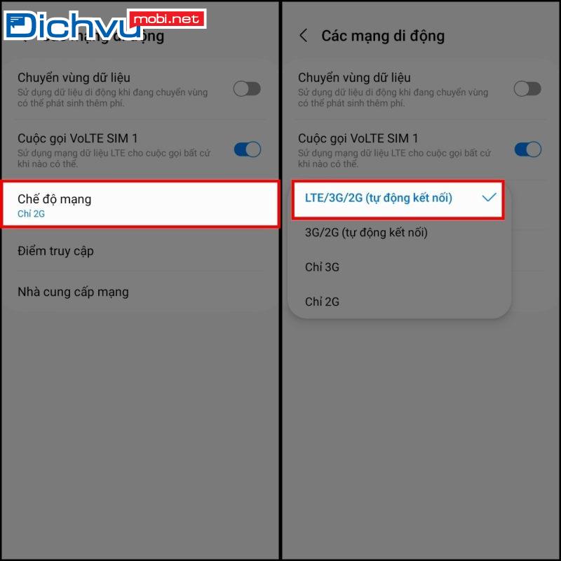 Vì sao 4G rớt xuống 3G và cách lên lại